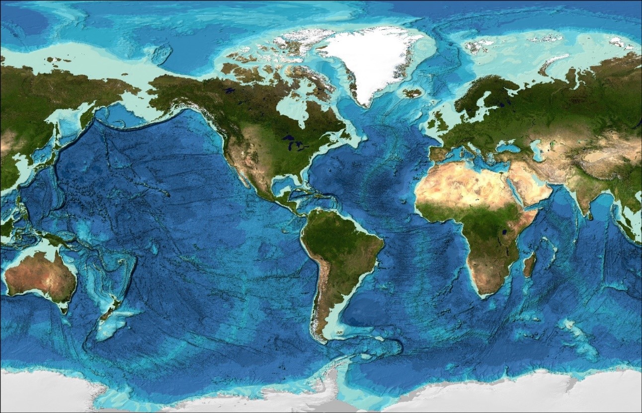 GEBCO_2019 Global world map