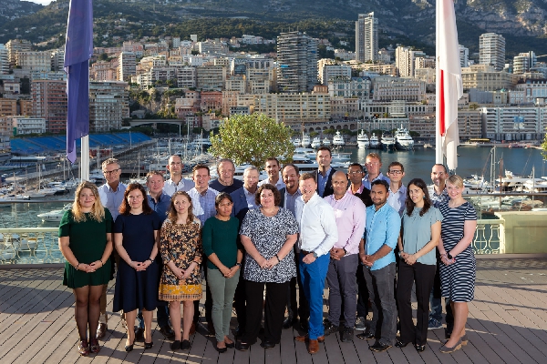 Members of the GEBCO-NF Alumni Team and partners at the IHO in Monaco, with IHO Secretary General Mathias Jonas. Credit: Rebecca Marshall