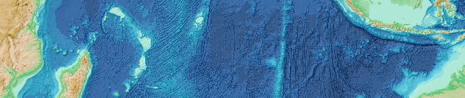 Imagery showing the shape of the seafloor from the GEBCO grid